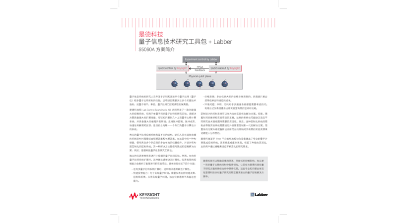 量子信息技术研究工具包 + Labber - S5060A 方案简介